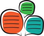 Illustrated speech bubbles icon