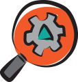 Illustrated magnifying glass icon