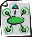 Illustrated document of strategy icon